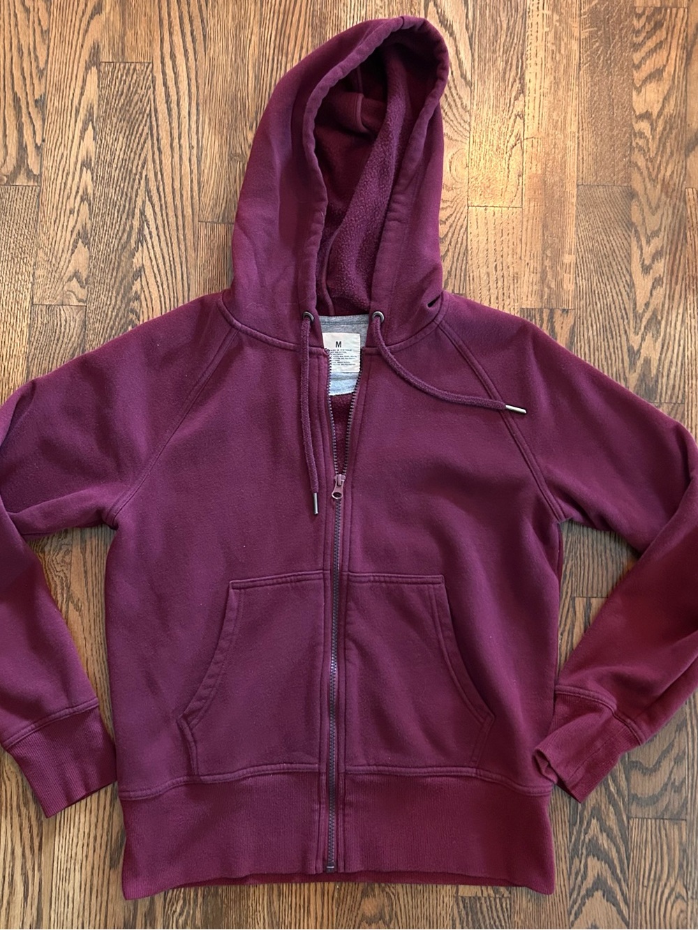Champion Women’s Maroon Full-Zip Hooded Sweatshirt Medium